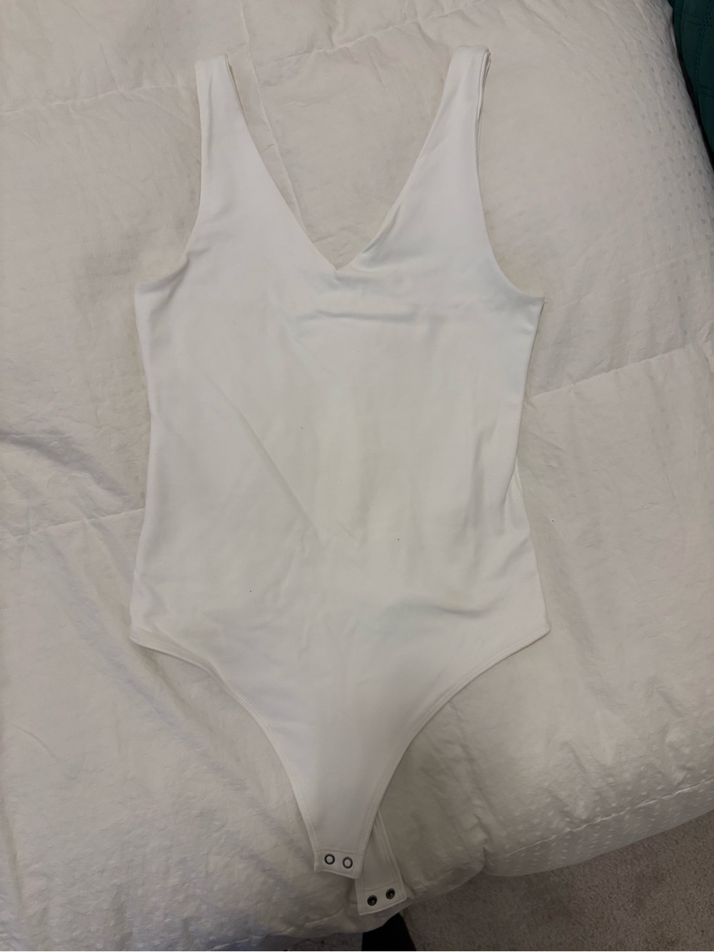Abercrombie & Fitch White V-Neck Kids One-Piece Bodysuit